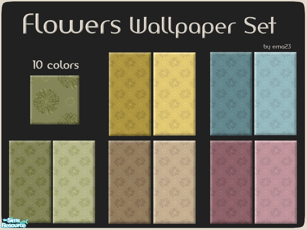 Sims 2 — Flowers Wallpaper Set by ema23 — A new wallpaper set with flowers, for youre sweet homes