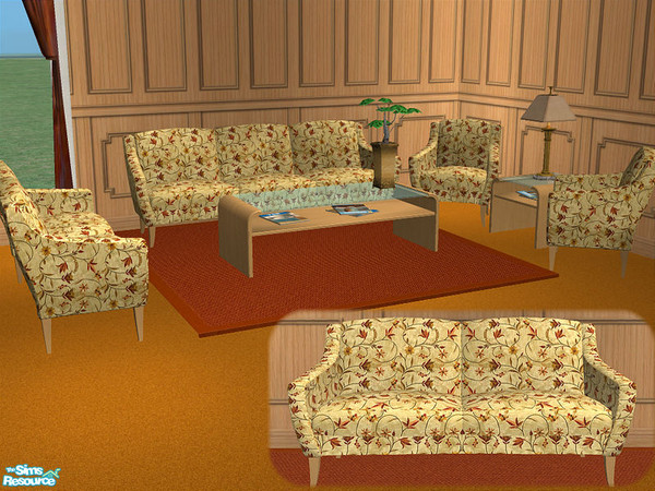 Sims 2 — Winter Living Collection - Silk by TSR Archive — recolor of the amarante lounge suite by flem and shtinky of