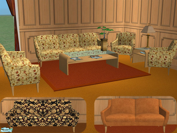Sims 2 — Winter Living Collection by TSR Archive — All the pieces in this set are recolors of meshes from