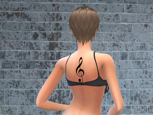 Sims 4 — Music Tattoo Set by BeccaB3232 — Music Tattoo Set -Recoloring is allowed -Original mesh is from the Base Game