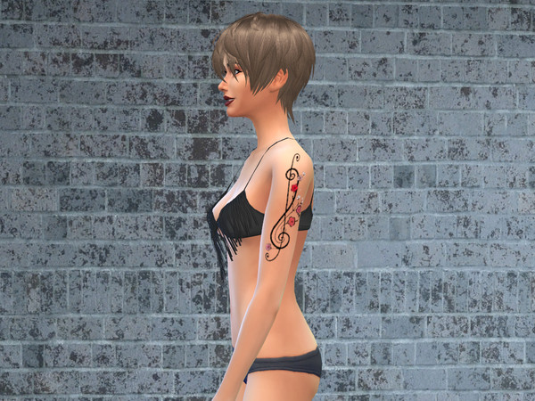 Sims 4 — Music Tattoo Set 4 by BeccaB3232 — Music Tattoo Set 4 -Recoloring is allowed -Original mesh is from the Base