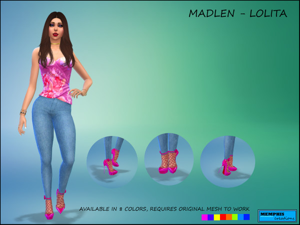 Sims 4 — Memphis Creations - Madlen Lolita Recolor by Memphis84 — A colorfull recolor of the Madlen Lolita heels, and is