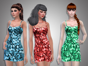 Sims 4 — Irina by _Simalicious_ — Flowered dress for spring and summer Teen to elder, everyday and party 8 colors New