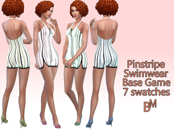 Sims 4 — Pinstripe Swimwear - Base Game by Bree_miles — A lovely swimsuit for your sims! Teen - Elder, Base Game, 7