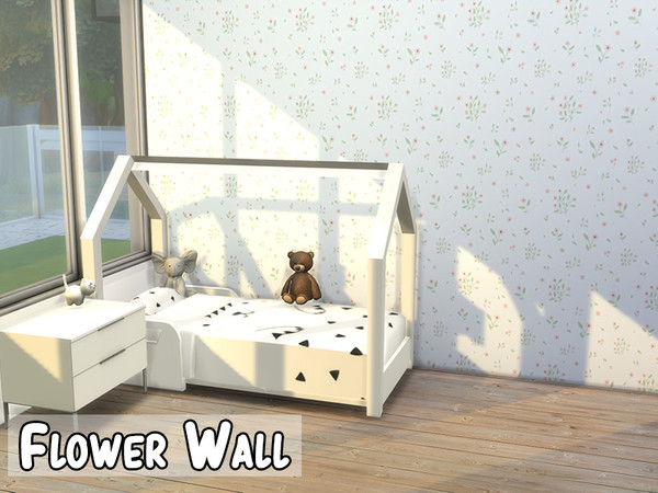 Sims 4 — Flower Wall 7 by modelsims4 — Flower Wall - Made with Sims4Studio and Adobe Photoshop - All wall heights - Do