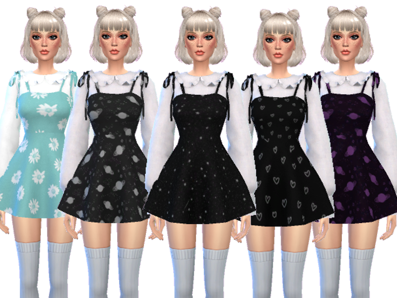The Sims Resource Kawaii Dress With Blouse Mesh Needed