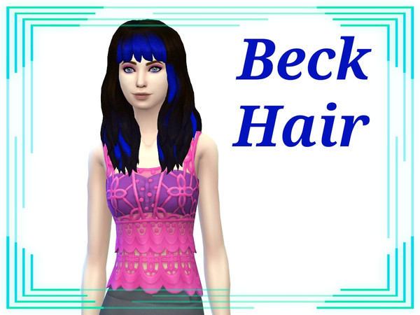Sims 4 — Lith-BeckHair - Get Together needed by GoodnightBrightside2 — Dark Brown hair, with blue streaks