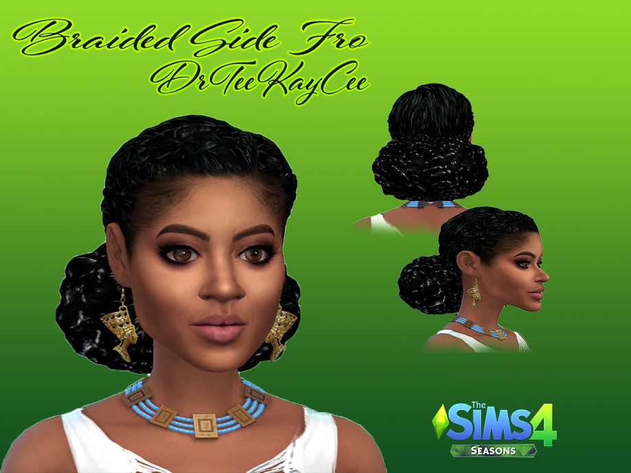 The Sims Resource - Braided Side Fro Recolored - Seasons Pack Required