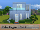 Sims 4 — Cubic Elegance No CC by Zensurkeks — A modern and open house, build in a cubic-art-style. The Lot is surrounded