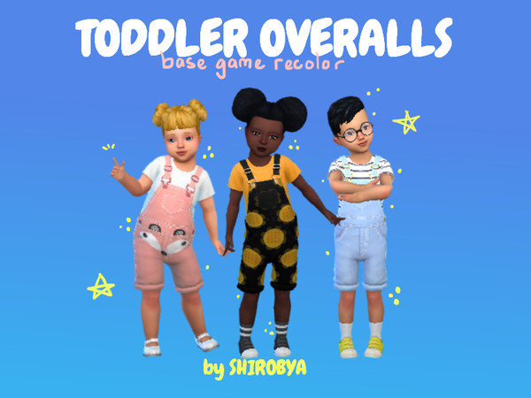 Sims 4 — toddler overalls / base game recolor ☀ by shirobya — bored of the old overalls? in the need of