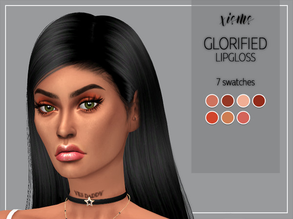 Sims 4 — glorified | lipgloss by xisms — * 7 swatches * custom thumbnail