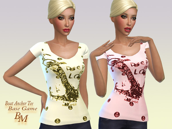 Sims 4 — Boat Anchor Tee - Base Game by Bree_miles — Lovely Tee for summer fun - Base Game - Stand Alone Recolor - 8