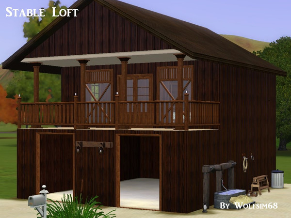 Sims 3 — Stable Loft by Wolfsim68 — The perfect starter home for a horse enthusiast. Living above the stables, means