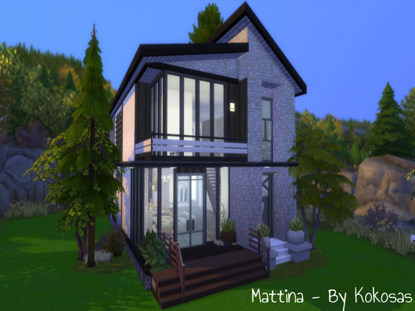 Sims 4 — Mattina - No CC by Kokosas — A 30x20 mansion/modern home. Has 1 room and 1 bathroom. Fully furnished and