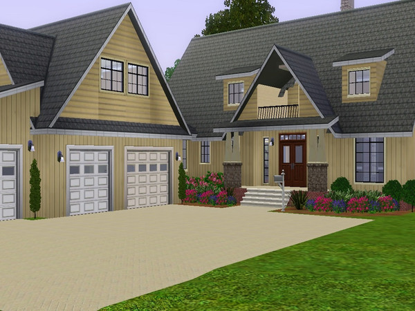 Sims 3 — Camden Walk by jparham2 — A country-craftman-style home with 4 BR and 4 BA. A small apartment above the garage;