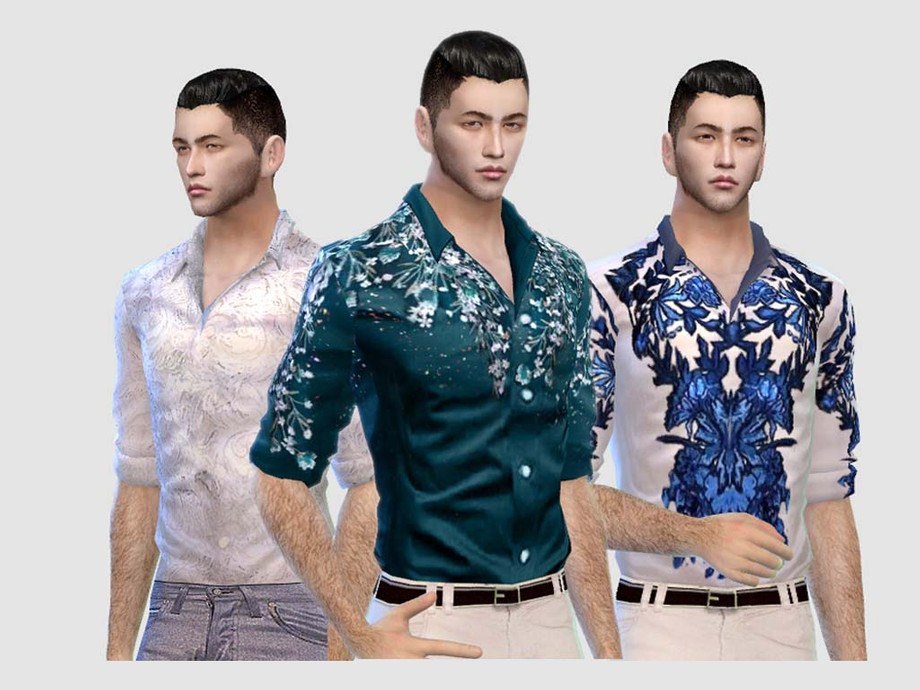 The Sims Resource - Floral Shirt (Romantic Garden pack need)