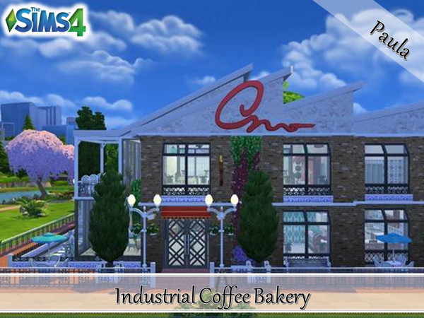 Sims 4 — Industrial Coffee Bakery by PaulaBATS — Old Button Factory, this construction of the 50 years became a cozy and