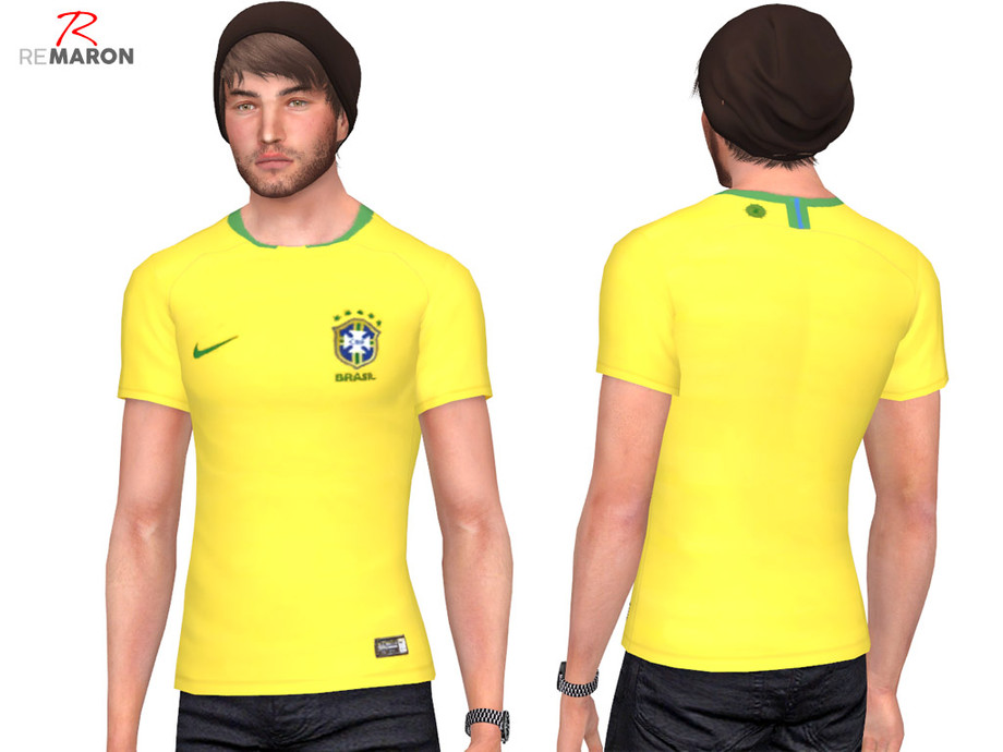 The Sims Resource - Brazil World Cup shirt for men