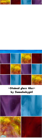Sims 2 — Stained Glass tile by fionnababygirl — A stained glass tile wall for the bathroom, in beautiful tones of blue,