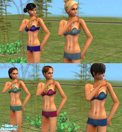 Sims 2 — Elegant bikini by 12sandra11 — Elegant bikinis with big necklaces in beautiful colours! =)