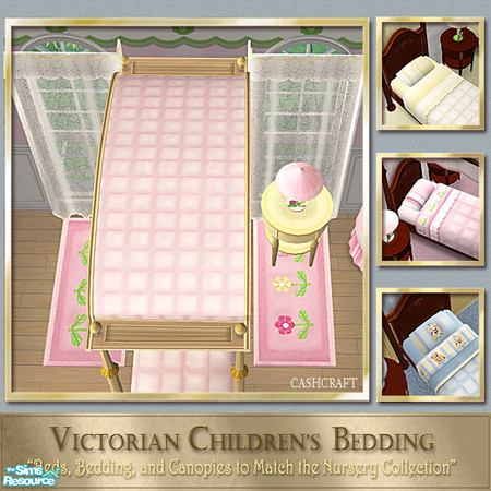 Sims 2 — Victorian Bedding- Antique Pink Canopy by Cashcraft — Bed, Bedding, and Canopy to match each of the Victorian