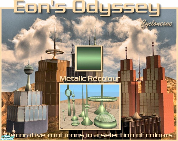 Sims 2 — Eon's Odyssey Metal Recolour - Emerald by Cyclonesue — A metal green recolour for the entire Eon's Odyssey set.