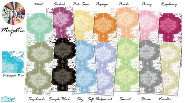 Sims 2 — Studio K Majestic 02 by StudioKhagerks — 15-28 of 28 colors. Can be found under Wallpapers. Coordinates with