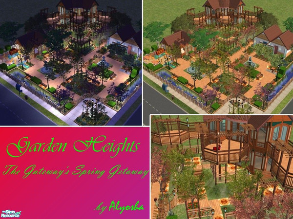 Sims 2 — Garden Heights by Alyosha — It is really a bit difficult to make a spring themed community lot... but here is an