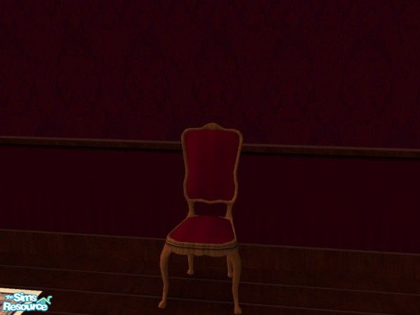 Sims 2 — Red Victorian study - Study Chair by fizz bomb — study chair in a rich red fabric matches lower half of the
