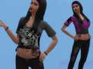 Sims 4 — T-shirt top for Woman - Laundry Day needed by J3nnou — 1x tiger top 1x heart top Laundry Day needed