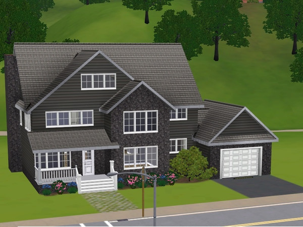 Sims 3 — Morris Lane by singe2422 — Open concept floor plan with a living room, kitchen, study, formal dining, breakfast