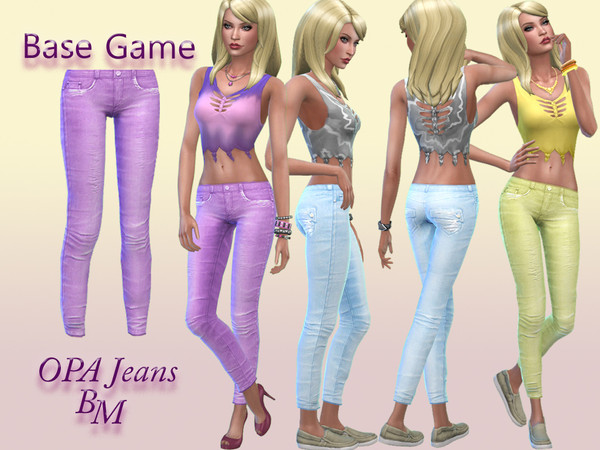 Sims 4 — OPA Jeans - Base Game by Bree_miles — Colorful pair of jeans for your sims to enjoy! - Base Game - Stand Alone