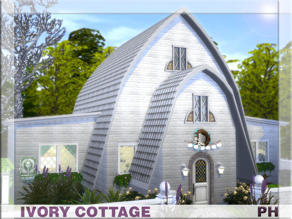 Sims 4 — Ivory Cottage by Pinkfizzzzz — Modern cottage for the sim who likes it rural and a bit rustic. One floor: