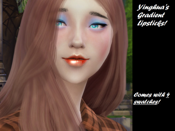 Sims 4 — YHS Gradient Lipstick 1 by YinghuaSims — Yinghua's Gradient Lipstick. Comes in a total of 4 swatches. Pink,