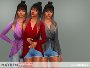 Sims 4 — CityLiving Cardigan by mayhem-sims — Custom thumbnails 10 colors EA MESH Base game compatible 