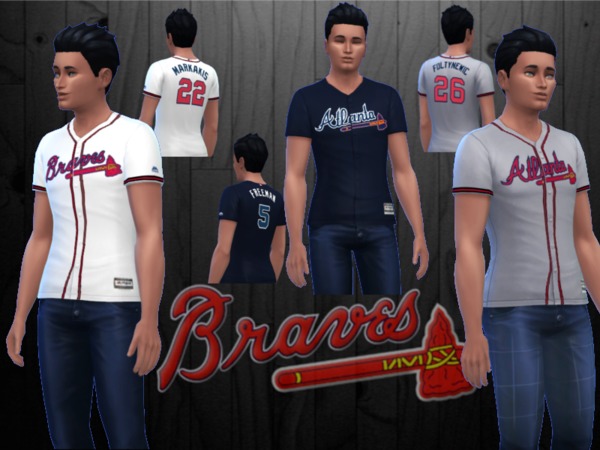 The Sims Resource - Atlanta Braves Jerseys