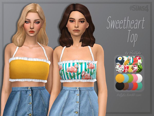 The Sims Resource - Trillyke - Sweetheart Top