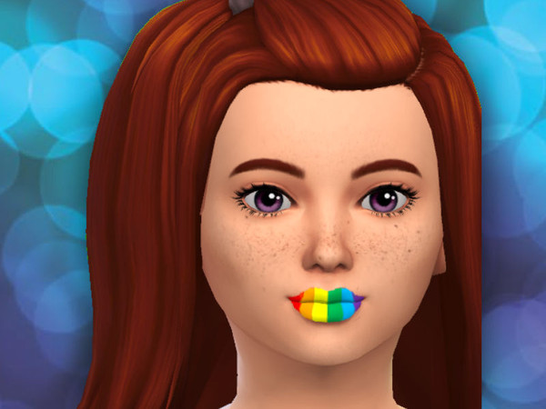 Sims 4 — Rainbow Lipstick Child Version by AngelWolf_CC — Created for: The Sims 4 Works with all skin tones Works with