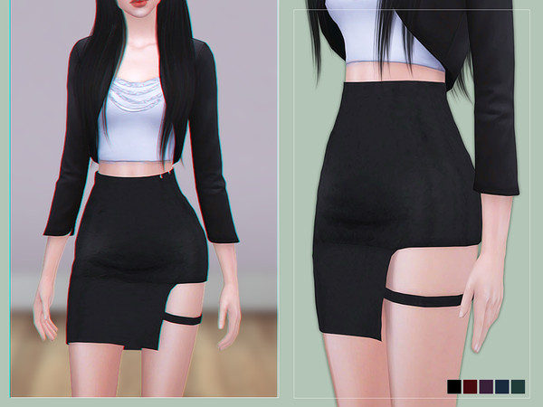 Sims 4 — [ Gap Skirt ] - AF Skirt by Screaming_Mustard — New skirt in cool K-pop style. 100% new mesh. For females, teen