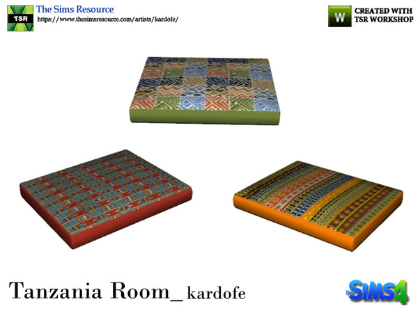 Sims 4 — kardofe_Tanzania Room_Living chair cushions by kardofe — Cushions for the chair, in three color options 
