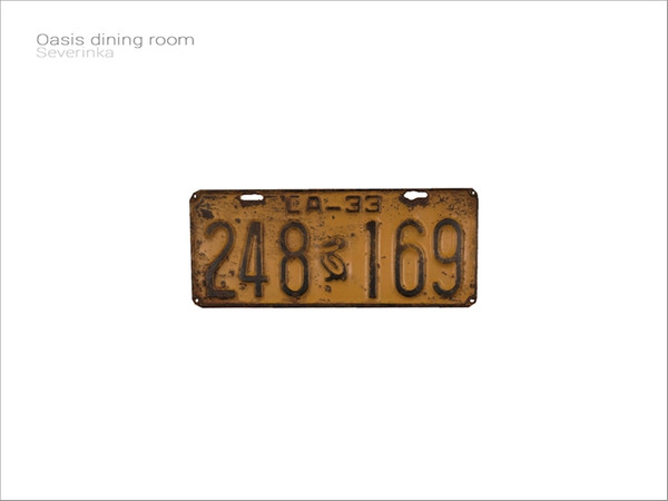 Sims 4 — [Oasis diningroom] - retro auto number by Severinka_ — Retro auto number From the set 'Oasis diningroom' Build /