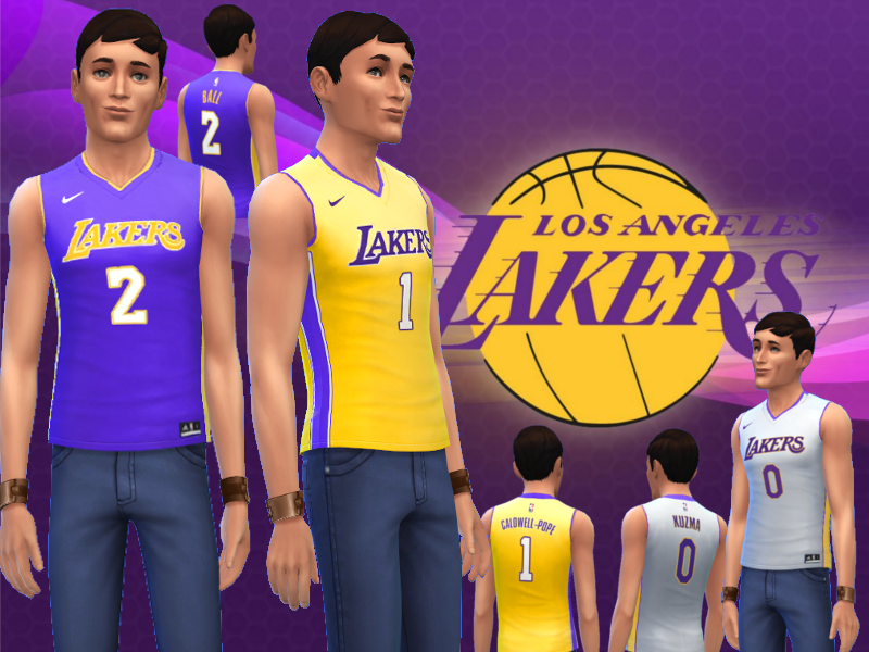 The Sims Resource - Los Angeles Lakers jerseys (Spa day required)