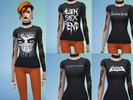 Sims 4 — 7 goth / deathrock band shirts by salemvalentine — sorry not sorry for the crappy preview pic, 