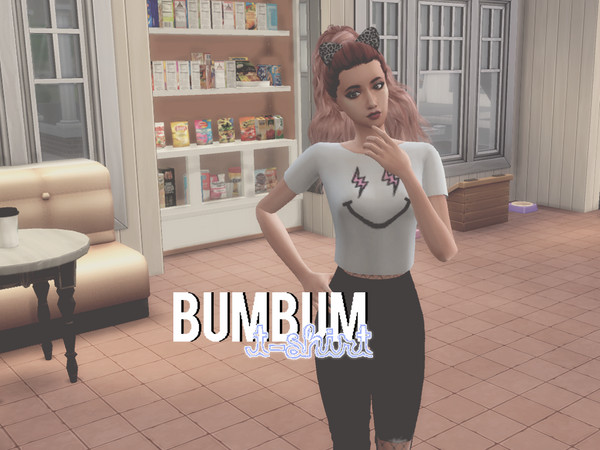 Sims 4 — J Balvin x GEF 'Bumbum' Women T-Shirt - Mesh needed by thepaperdoll — Inspired by the GEF collection in