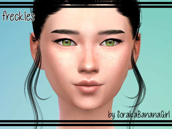 Sims 4 — Freckles by SorakaBananaGirl — Freckles in 4 opacities. Available for men, kids and toddlers too. CC Used: Eyes