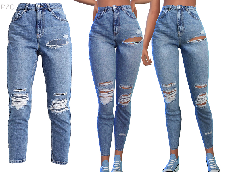 The Sims Resource - Topshop Denim Skinny Ripped Jeans