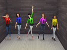 Sims 4 — Rainbow Denim Recolor by HeyIm_Pups — A set of rainbow-colored Denim jackets with a black t-shirt!