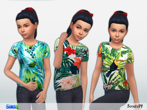 Sims 4 — S77 girl 28 by Sonata77 — T-shirt for girl. Base game. New item. 3 colors.