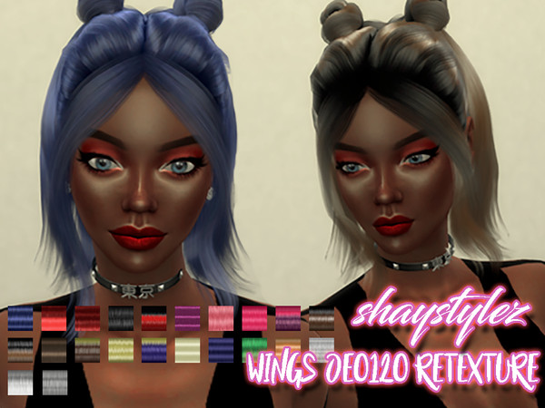 The Sims Resource - [ShayStylez] Wingssims' OE0120 Hair Retexture ...