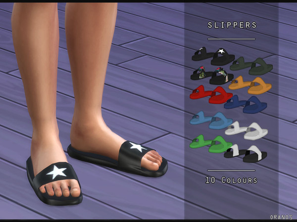 Sims 4 — Slippers [Male] by OranosTR — - New Mesh - 10 Colours - Handpainting Texture - Specular map included I hope you